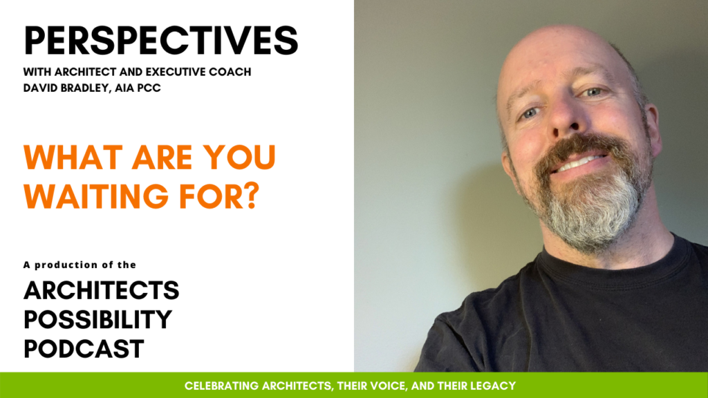 David Bradley, AIA PCC, shares coaching perspectives and tips from the Architects Possibility Podcast on how waiting stops us in our tracks.